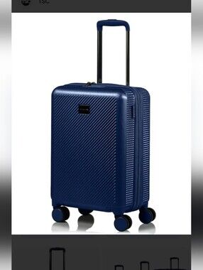 NWT CHAMPS Carry-On Hardshell Suitcase - Blue ICONIC II 20 in. Navy Hardside
